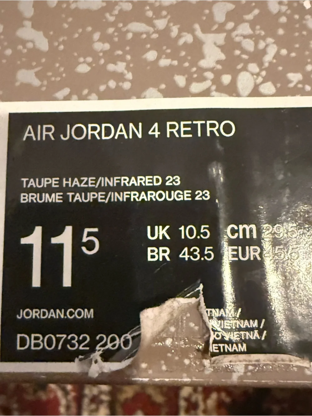 Jordan 4 Retro Taupe Haze with Black and Red Accents